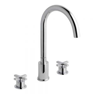 Eastbrook Prado Star Chrome Deck Mounted 3 Hole Basin Mixer Tap