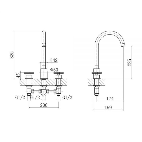 Eastbrook Prado Star Chrome Deck Mounted 3 Hole Bath Filler Tap #2