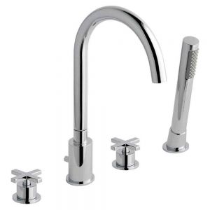 Eastbrook Prado Star Chrome Deck Mounted 4 Hole Bath Shower Mixer Tap
