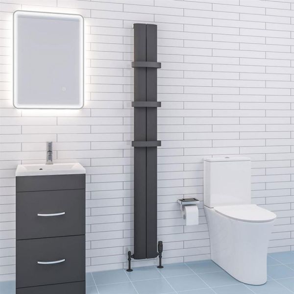 Eastbrook Preston 1800 x 185 Matt Anthracite Aluminium Designer Radiator #2