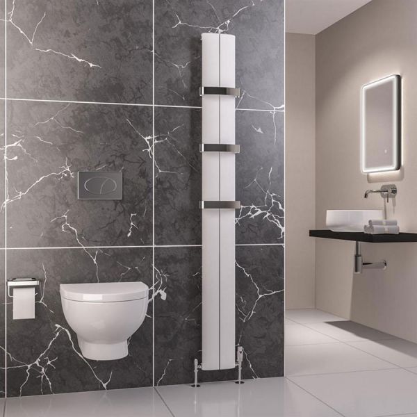 Eastbrook Preston 1800 x 185 Matt White Aluminium Designer Radiator #2