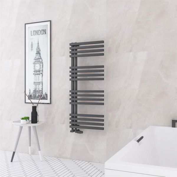 Eastbrook Reinbach 1200 x 500 Matt Anthracite Designer Towel Rail #2