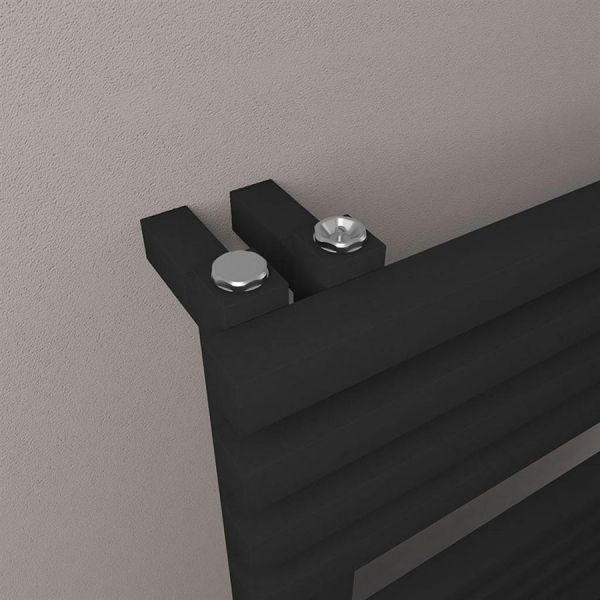 Eastbrook Reinbach 1200 x 500 Matt Black Designer Towel Rail #3