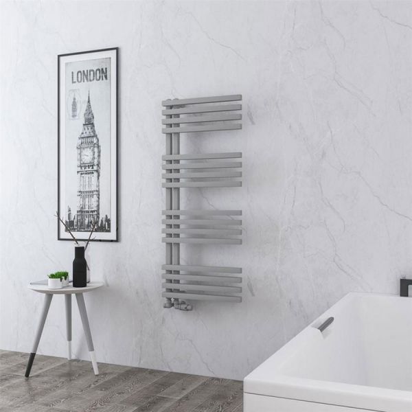 Eastbrook Reinbach 1200 x 500 Matt Grey Designer Towel Rail #2