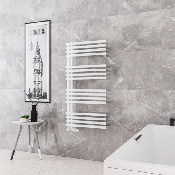 Eastbrook Reinbach 1200 x 600 Matt White Designer Towel Rail #2