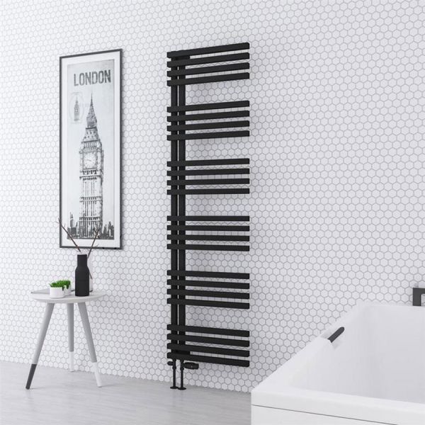 Eastbrook Reinbach 1800 x 500 Matt Black Designer Towel Rail #2