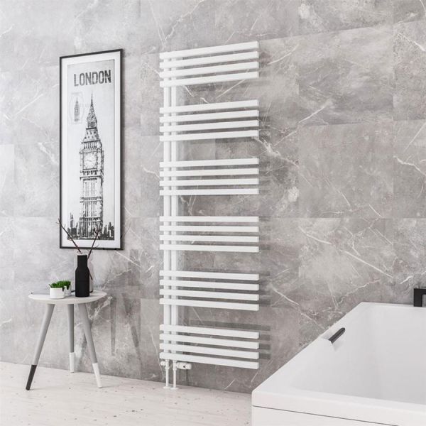 Eastbrook Reinbach 1800 x 600 Matt White Designer Towel Rail #2