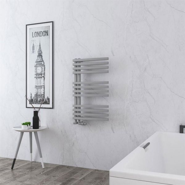 Eastbrook Reinbach 800 x 500 Matt Grey Designer Towel Rail #2