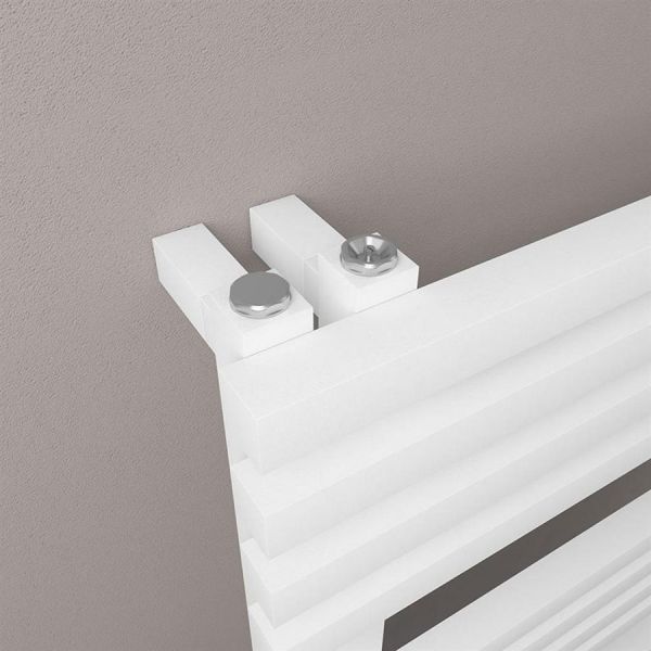 Eastbrook Reinbach 800 x 500 Matt White Designer Towel Rail #3
