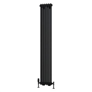 Eastbrook Rivassa 1800 x 293 Matt Black 2 Column Radiator