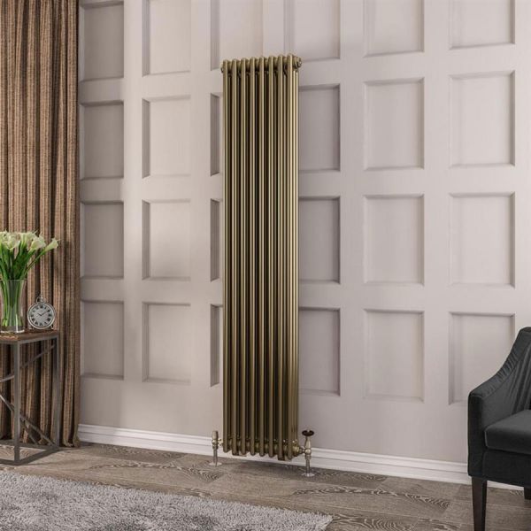 Eastbrook Rivassa 1800 x 383 Bronze Effect 3 Column Vertical Radiator #2