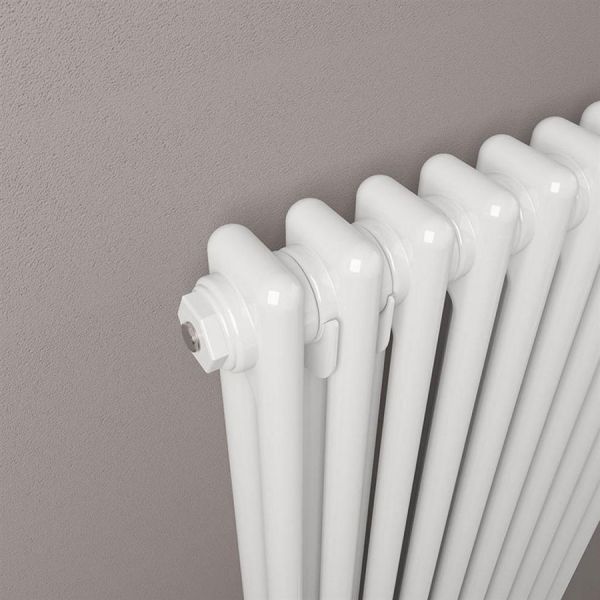 Eastbrook Rivassa 1800 x 383 Gloss White 2 Column Vertical Radiator #3