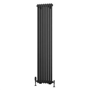Eastbrook Rivassa 1800 x 383 Matt Anthracite 2 Column Vertical Radiator