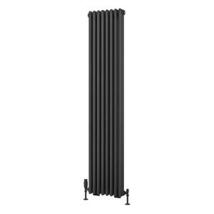 Eastbrook Rivassa 1800 x 383 Matt Anthracite 3 Column Vertical Radiator
