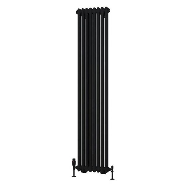 Eastbrook Rivassa 1800 x 383 Matt Black 2 Column Radiator