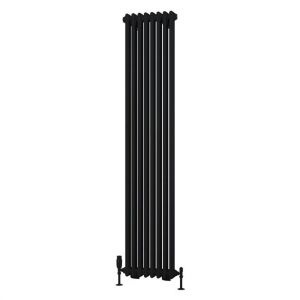 Eastbrook Rivassa 1800 x 383 Matt Black 2 Column Radiator