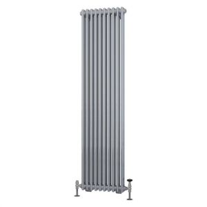 Eastbrook Rivassa 1800 x 473 Chrome Effect 2 Column Vertical Radiator