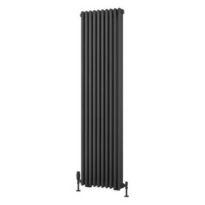 Eastbrook Rivassa 1800 x 473 Matt Anthracite 3 Column Vertical Radiator