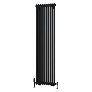 Eastbrook Rivassa 1800 x 473 Matt Black 2 Column Radiator