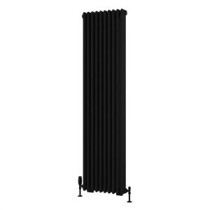 Eastbrook Rivassa 1800 x 473 Matt Black 3 Column Radiator