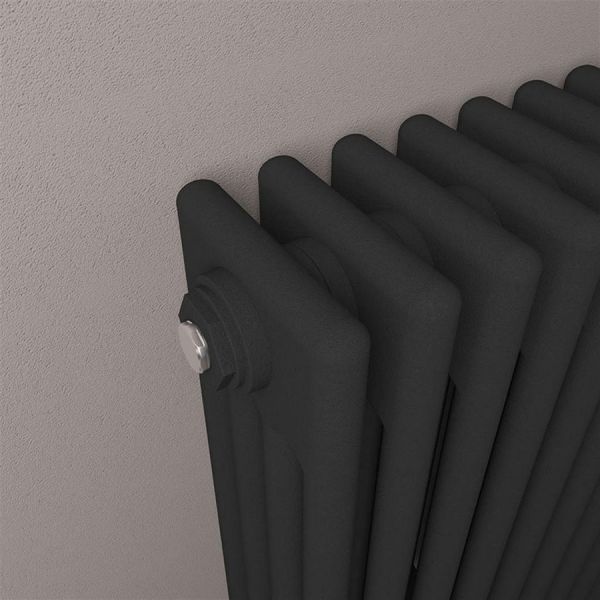Eastbrook Rivassa 300 x 1010 Matt Black 4 Column Radiator #3