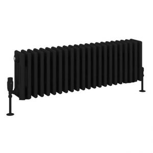 Eastbrook Rivassa 300 x 1010 Matt Black 4 Column Radiator