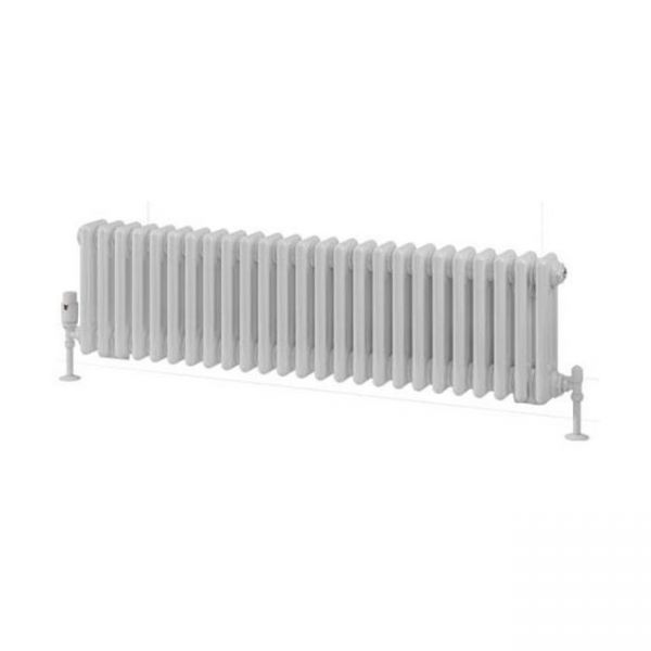 Eastbrook Rivassa 300 x 1148 Gloss White 3 Column Horizontal Radiator