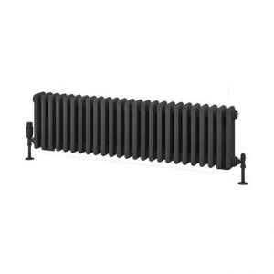 Eastbrook Rivassa 300 x 1148 Matt Anthracite 3 Column Horizontal Radiator