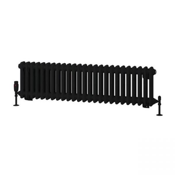 Eastbrook Rivassa 300 x 1148 Matt Black 2 Column Radiator