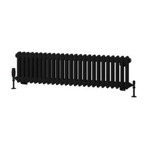 Eastbrook Rivassa 300 x 1148 Matt Black 2 Column Radiator
