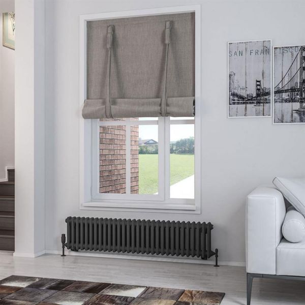 Eastbrook Rivassa 300 x 1373 Matt Anthracite 2 Column Horizontal Radiator #2