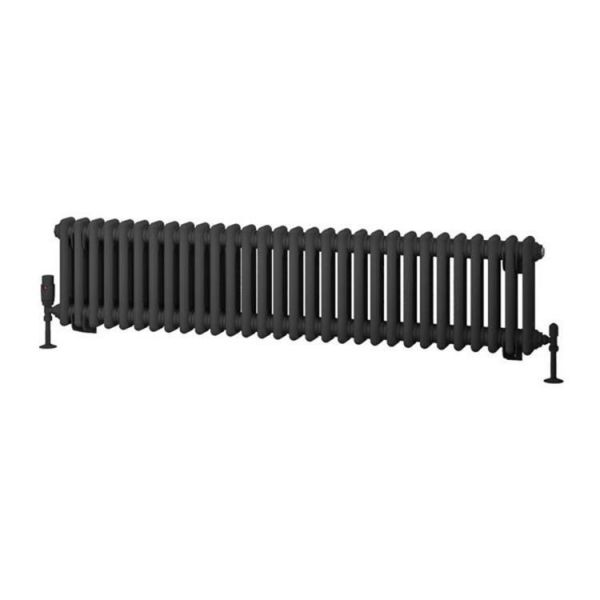 Eastbrook Rivassa 300 x 1373 Matt Anthracite 2 Column Horizontal Radiator