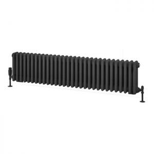 Eastbrook Rivassa 300 x 1373 Matt Anthracite 3 Column Horizontal Radiator