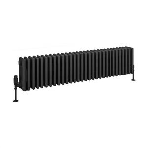 Eastbrook Rivassa 300 x 1373 Matt Anthracite 4 Column Horizontal Radiator