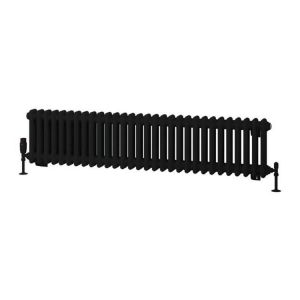 Eastbrook Rivassa 300 x 1373 Matt Black 2 Column Radiator