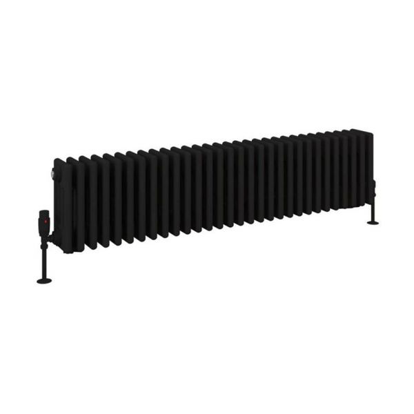 Eastbrook Rivassa 300 x 1373 Matt Black 4 Column Radiator