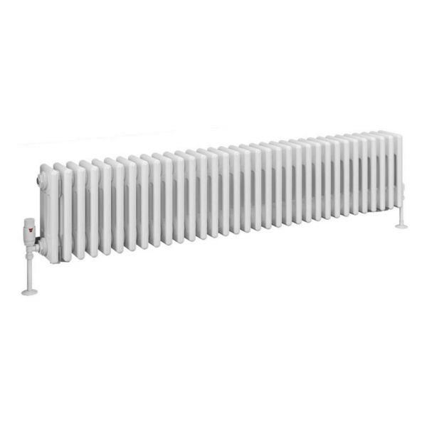 Eastbrook Rivassa 300 x 1505 Gloss White 4 Column Horizontal Radiator