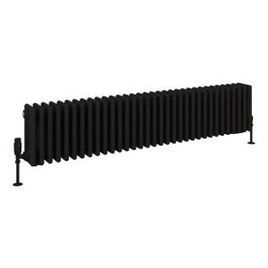 Eastbrook Rivassa 300 x 1505 Matt Black 4 Column Radiator