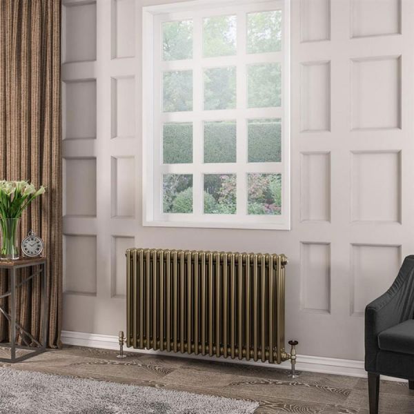 Eastbrook Rivassa 600 x 1010 Bronze Effect 3 Column Horizontal Radiator #2