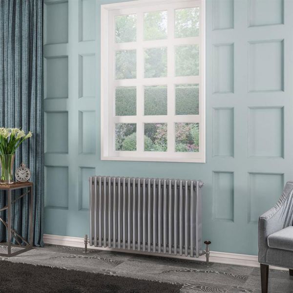 Eastbrook Rivassa 600 x 1010 Chrome Effect 3 Column Horizontal Radiator #2