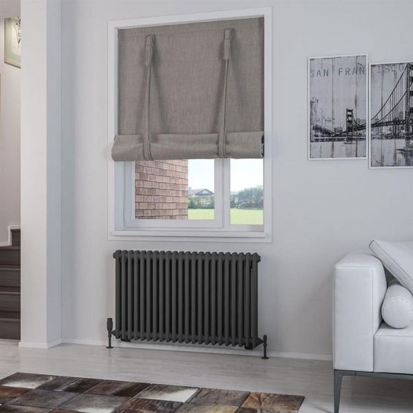 Eastbrook Rivassa 600 x 1010 Matt Anthracite 2 Column Horizontal Radiator #2