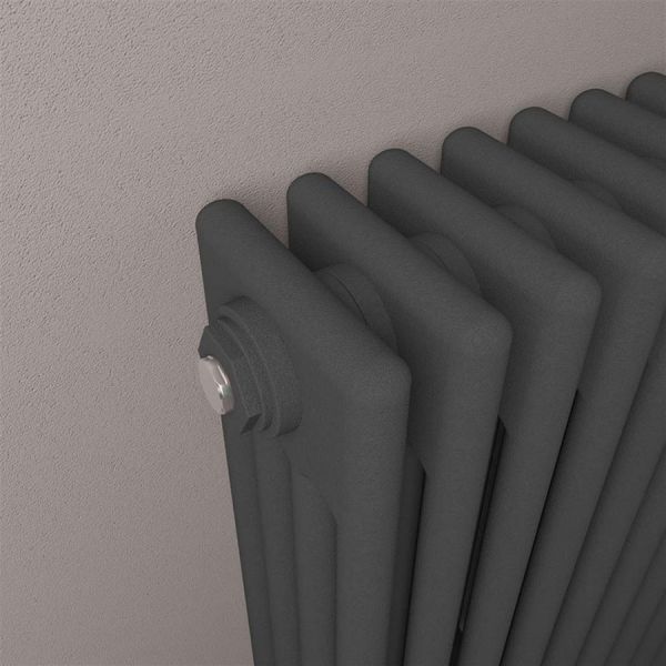 Eastbrook Rivassa 600 x 1010 Matt Anthracite 4 Column Horizontal Radiator #3