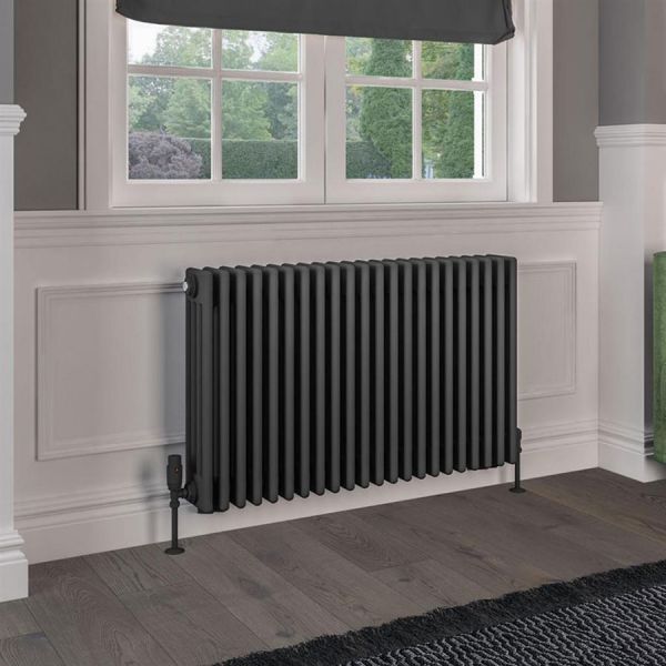 Eastbrook Rivassa 600 x 1010 Matt Anthracite 4 Column Horizontal Radiator #2