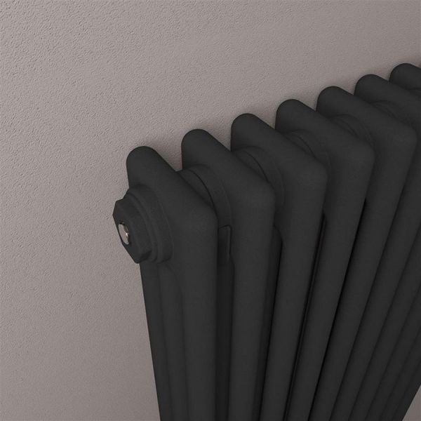 Eastbrook Rivassa 600 x 1010 Matt Black 3 Column Radiator #3