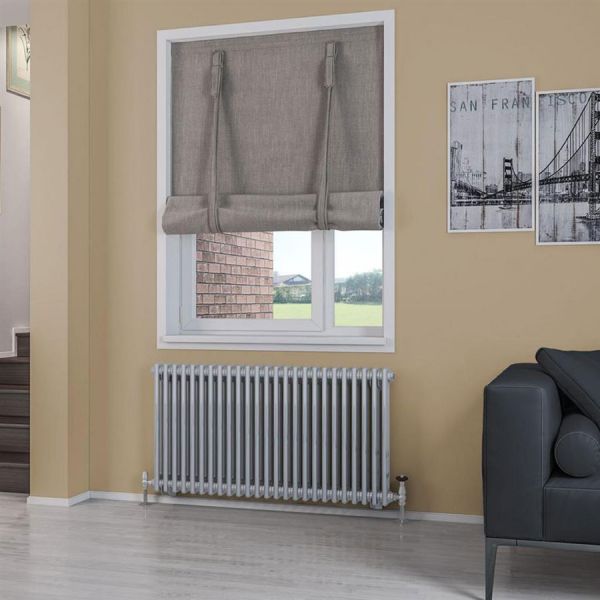 Eastbrook Rivassa 600 x 1148 Chrome Effect 2 Column Horizontal Radiator #2