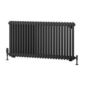 Eastbrook Rivassa 600 x 1148 Matt Anthracite 2 Column Horizontal Radiator