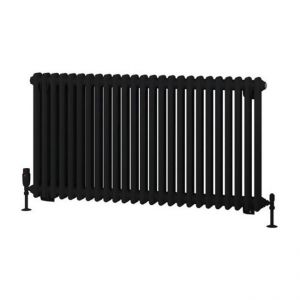 Eastbrook Rivassa 600 x 1148 Matt Black 2 Column Radiator
