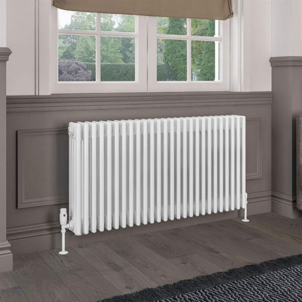 Eastbrook Rivassa 600 x 1190 Gloss White 4 Column Horizontal Radiator #2