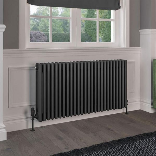Eastbrook Rivassa 600 x 1190 Matt Anthracite 4 Column Horizontal Radiator #2