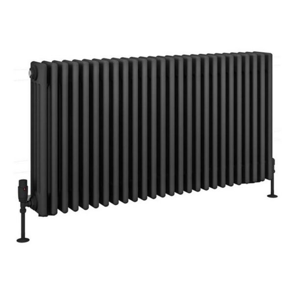 Eastbrook Rivassa 600 x 1190 Matt Anthracite 4 Column Horizontal Radiator
